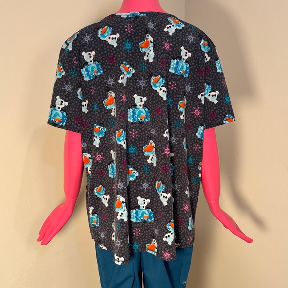 Disney Frozen Olaf Scrub Top 2XL Recycled Stretch - Picture 4 of 7